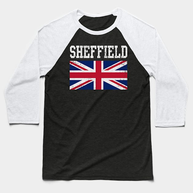 Sheffield United Kingdom Flag Baseball T-Shirt by E